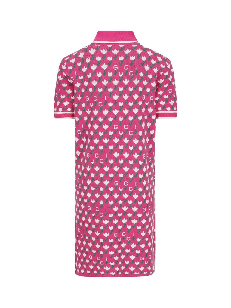 商品Gucci|Gucci Kids Floral Jacquard Short-Sleeved Polo Dress,价格¥2821,第2张图片详细描述