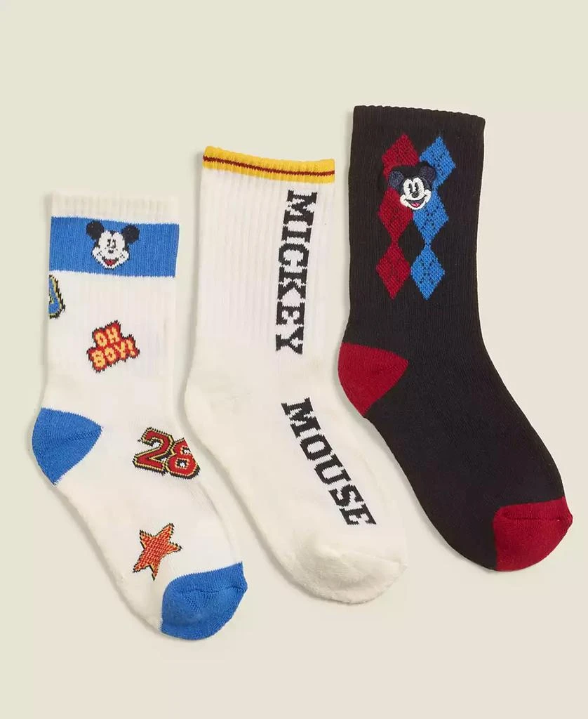 商品Disney | Macy's|Big Kids Mickey & Friends Varsity Socks 3-Pack Gift Set, Created for Macy's,价格¥188,第2张图片详细描述