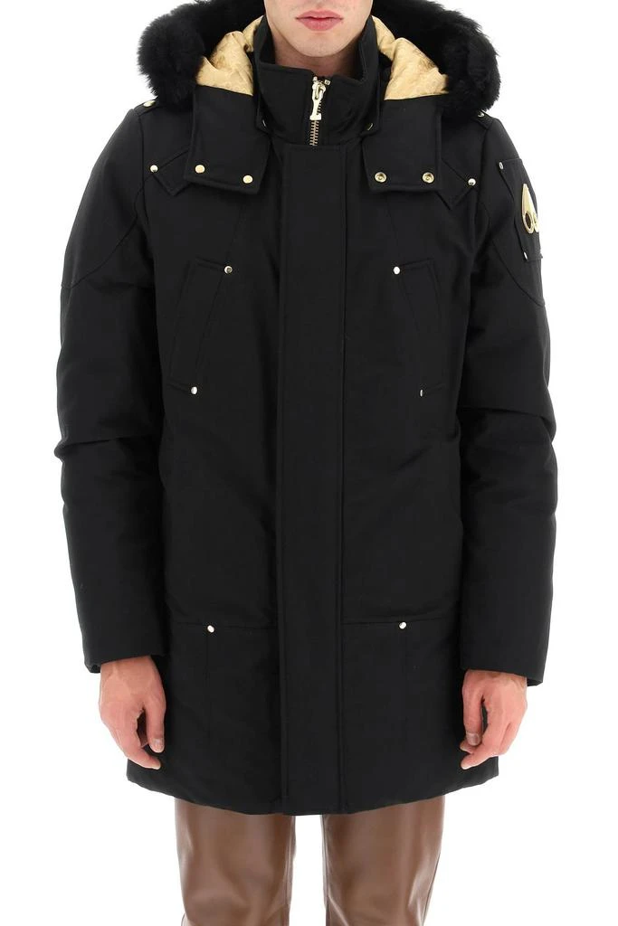 商品Moose Knuckles|gold stirling neoshear parka with shearling trimming,价格¥3654,第2张图片详细描述