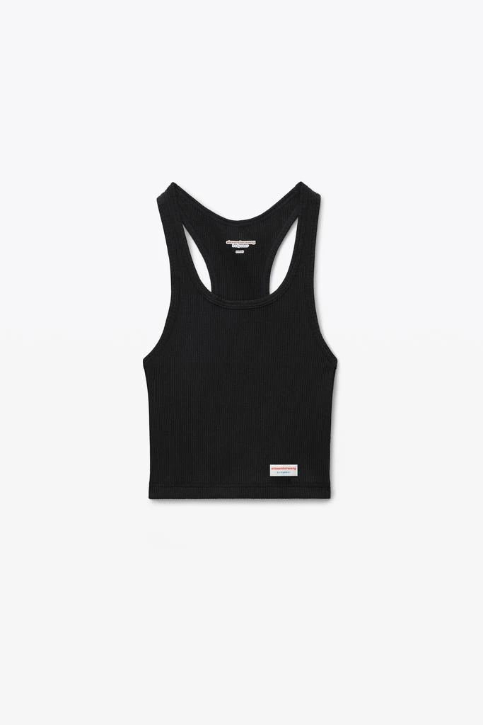 商品Alexander Wang|CROPPED RACERBACK TANK IN RIBBED JERSEY,价格¥258,第3张图片详细描述