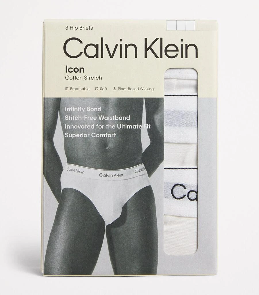商品Calvin Klein|Cotton Stretch Icon Hip Briefs (Pack of 3),价格¥398,第4张图片详细描述