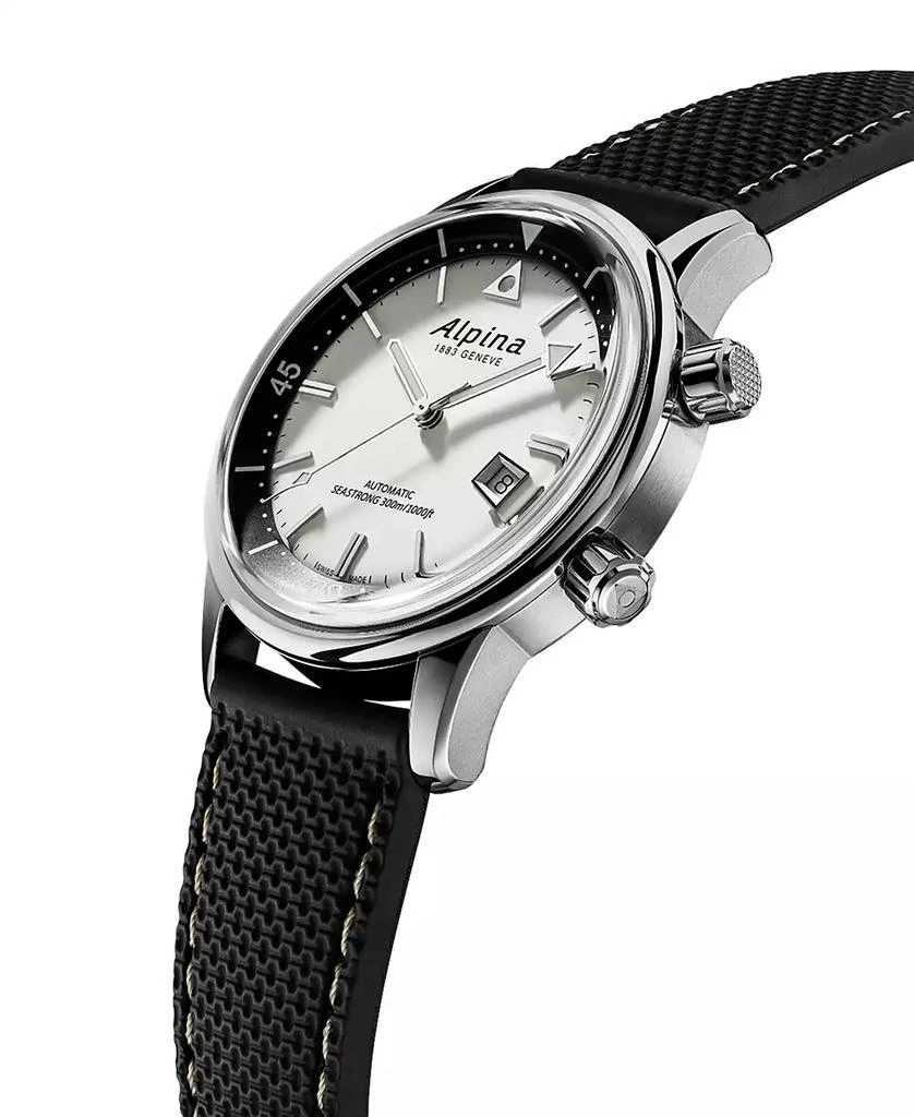 商品Alpina|Men's Swiss Automatic Seastrong Diver Heritage Black Rubber Strap Watch 42mm,价格¥14176,第3张图片详细描述