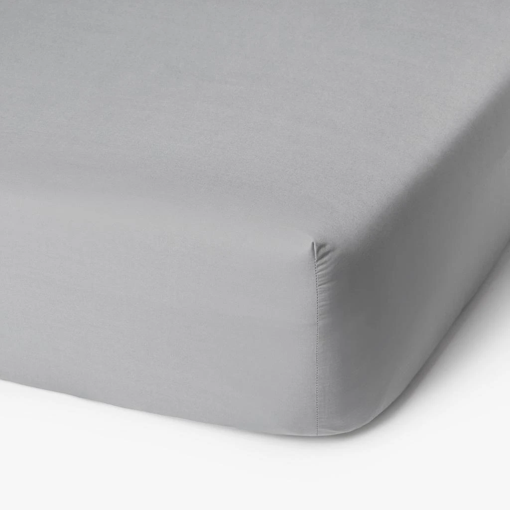 商品in homeware|ïn homeware 200 Thread Count 100% Organic Cotton Fitted Sheet - Light Grey,价格¥54,第1张图片
