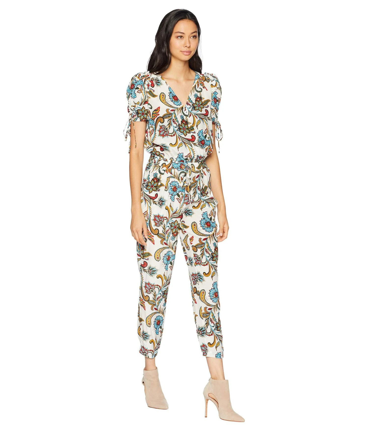 商品Juicy Couture|Ornate Floral Paisley Silk Jumpsuit,价格¥426,第4张图片详细描述