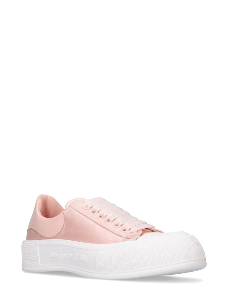 商品Alexander McQueen|45mm Deck Plimsoll Satin Sneakers,价格¥4439,第2张图片详细描述