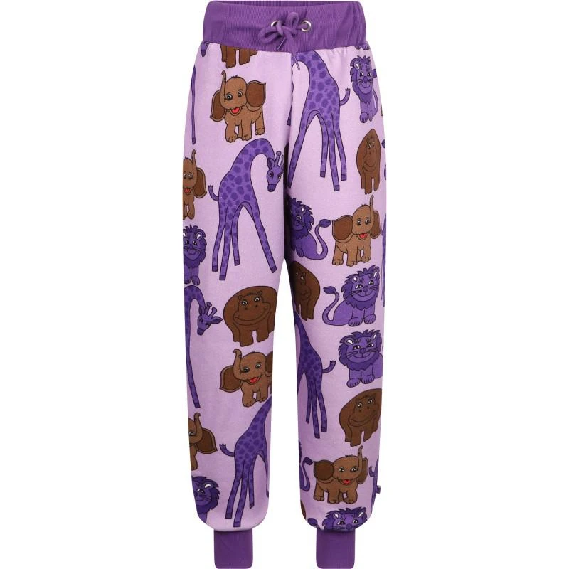 商品Småfolk|Funny animals organic sweatpants in lavender,价格¥311,第1张图片