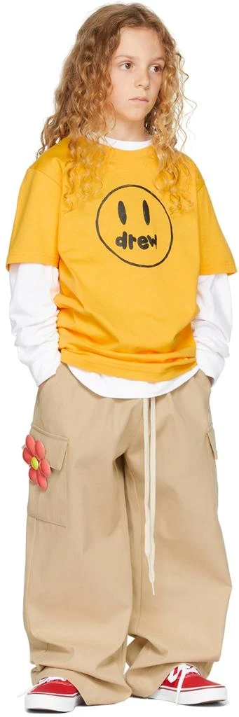 商品Drew House|SSENSE Exclusive Kids Yellow Painted Mascot T-Shirt,价格¥486,第4张图片详细描述