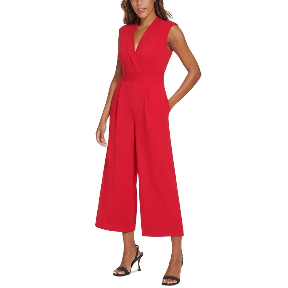 商品Calvin Klein|Sleeveless Surplice-Neck Jumpsuit,价格¥591,第3张图片详细描述