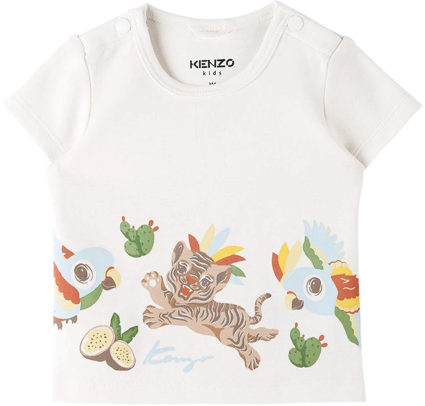 商品Kenzo|Baby Off-White & Blue T-Shirt & Shorts Set,价格¥555,第2张图片详细描述