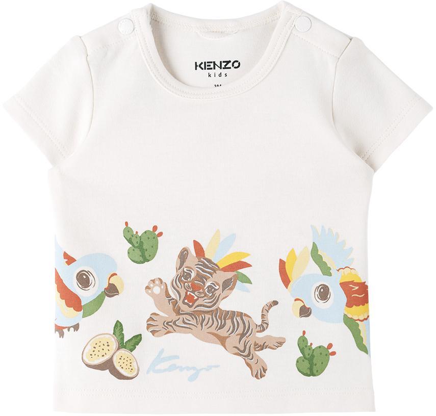 商品Kenzo|Baby Off-White & Blue T-Shirt & Shorts Set,价格¥908,第4张图片详细描述