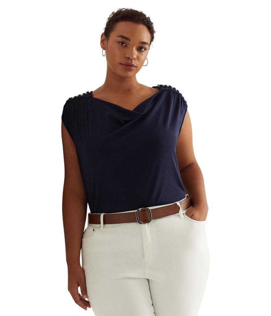 商品Ralph Lauren|Plus Size Jersey Sleeveless Cowl Neck Top,价格¥715,第1张图片