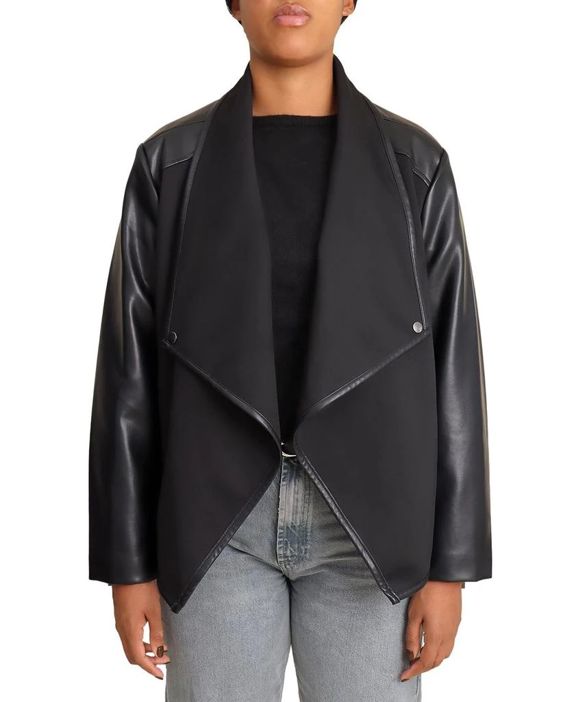 商品Bagatelle|Faux Leather Mixed Media Jacket,价格¥470,第1张图片