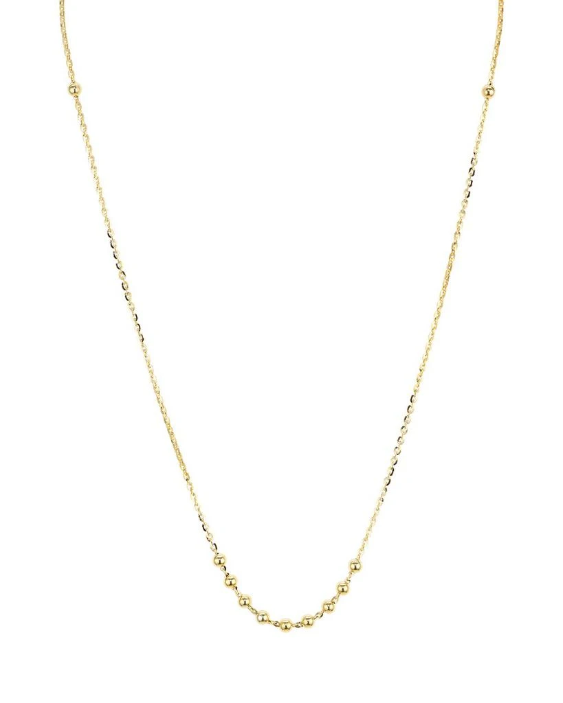 Beaded Chain Necklace in 14K Gold-Plated Sterling Silver, 16" 商品