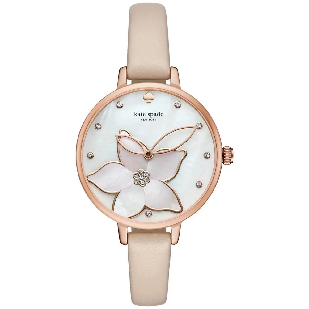 商品Kate Spade|Women's Metro Vachetta Leather Strap Watch 34mm KSW1302,价格¥1481,第1张图片