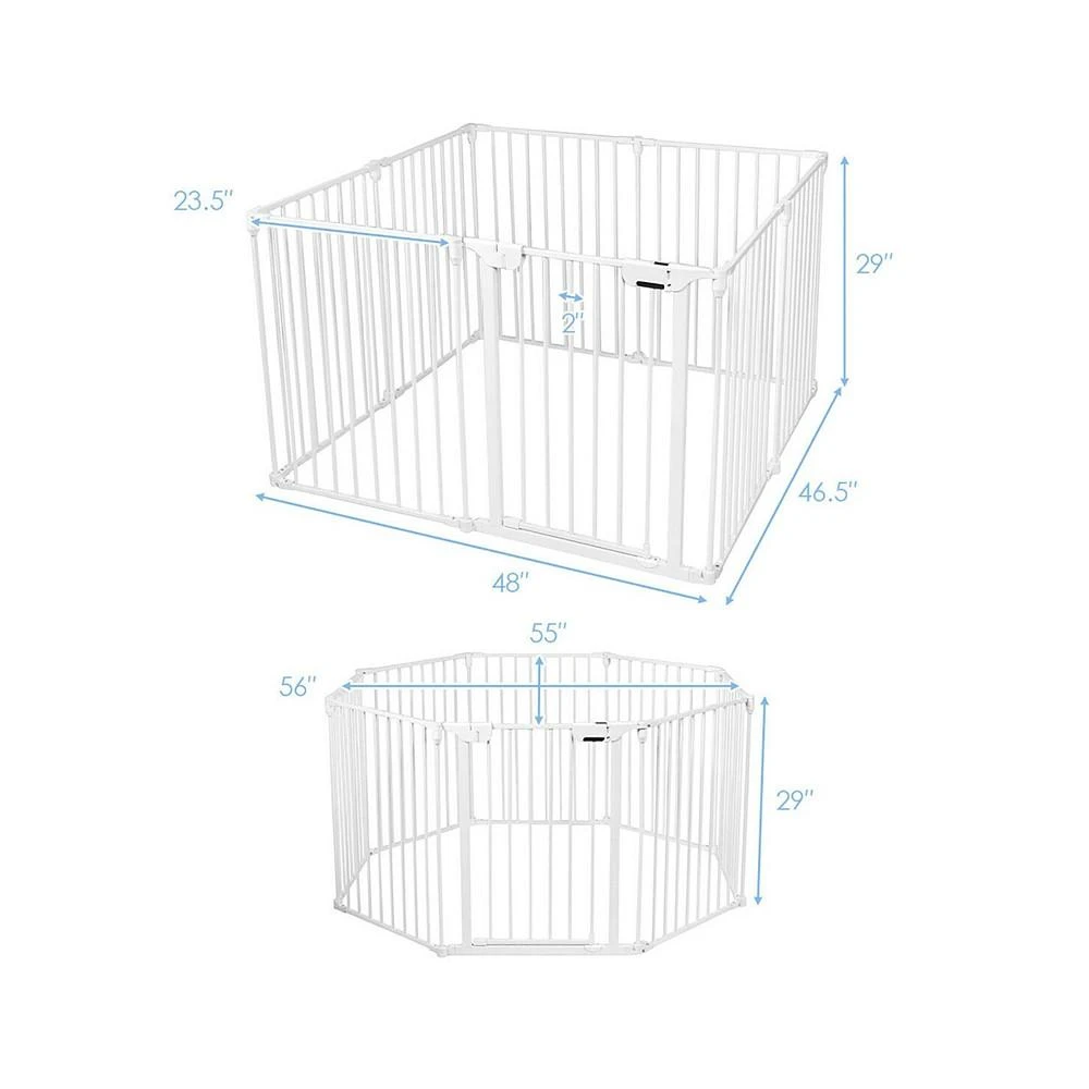 商品Costway|8 Panel Baby Safe Metal Gate Play Yard,价格¥895,第3张图片详细描述