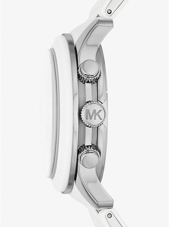 商品Michael Kors|Oversized Runway White-Tone Watch,价格¥2173,第2张图片详细描述