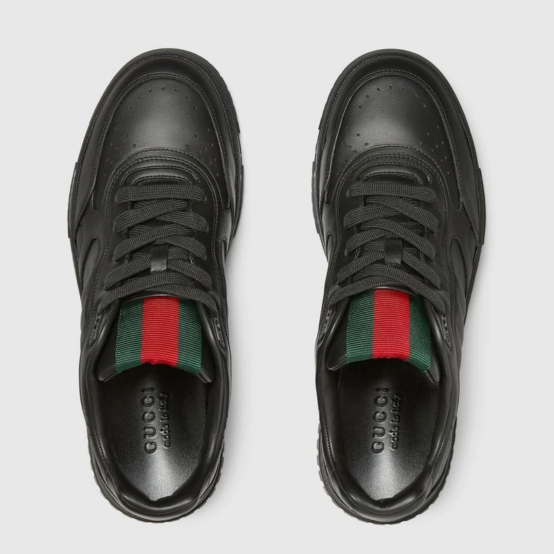 商品Gucci|【预售3-7天】Gucci古驰男士黑色皮革男士 Re-Web 运动鞋,价格¥7693,第5张图片详细描述