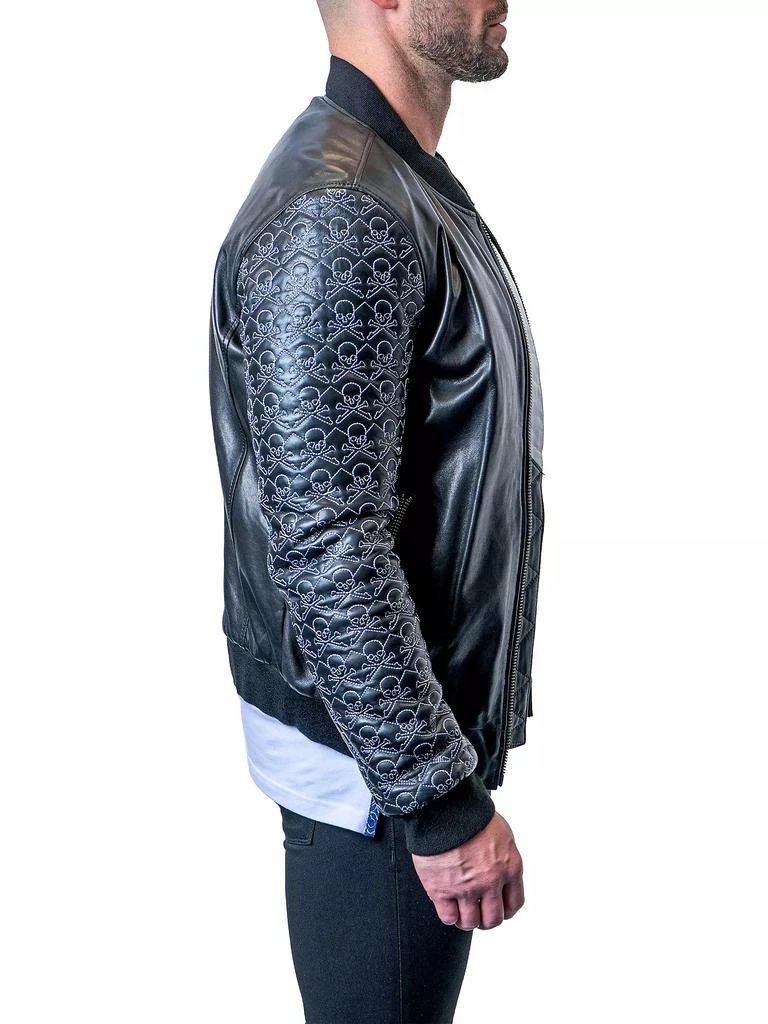 商品Maceoo|Leather Sleeve Mini Skull Jacket,价格¥4487,第4张图片详细描述