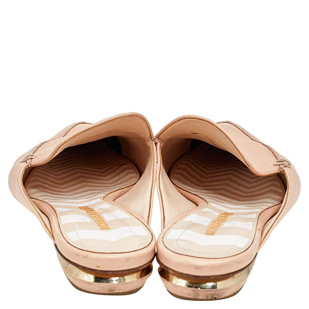 商品[二手商品] Nicholas Kirkwood|Nicholas Kirkwood Cream Leather Pointed Toe Beya Flat Mule Sandals Size 39.5,价格¥1194,第5张图片详细描述