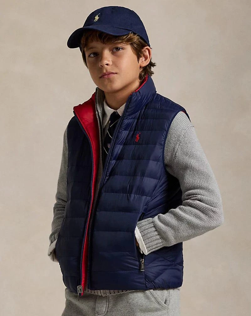 商品Ralph Lauren|Ralph Lauren Boys Reversible Gilet in Navy,价格¥711,第2张图片详细描述