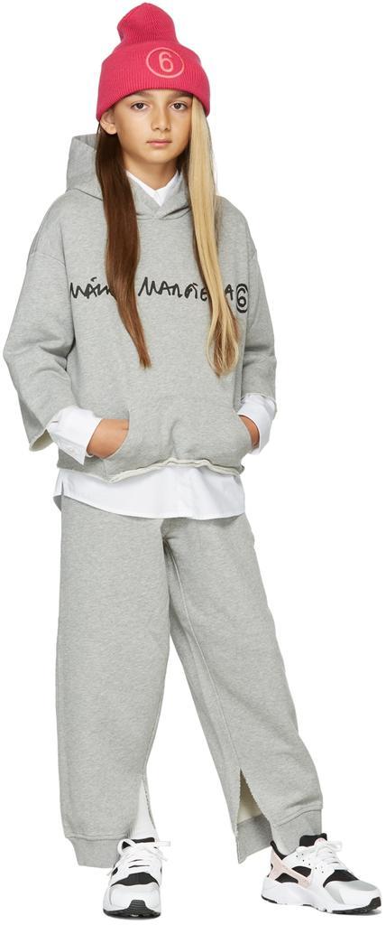 商品MAISON MARGIELA|Kids Grey Cropped Signature Hoodie,价格¥1338,第1张图片