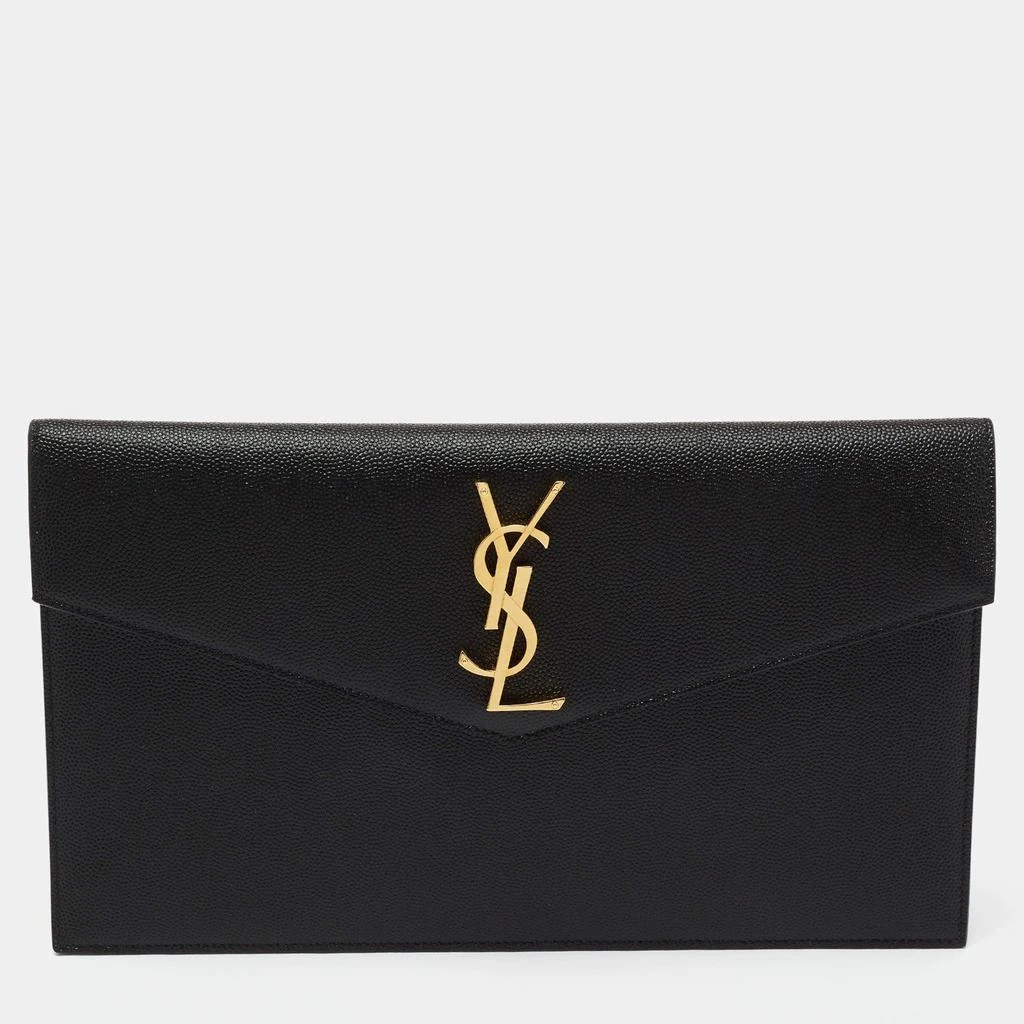 商品[二手商品] Yves Saint Laurent|Saint Laurent Black Grained Leather Medium Uptown Clutch,价格¥4567,第1张图片