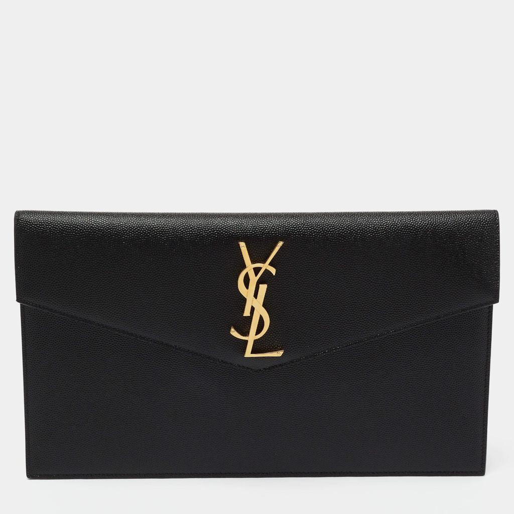 [[二手商品] Yves Saint Laurent]Saint Laurent Black Grained Leather Medium ...