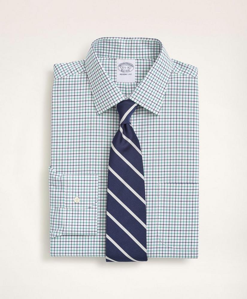 商品Brooks Brothers|Stretch Regent Regular-Fit Dress Shirt, Non-Iron Poplin Ainsley Collar Tattersall,价格¥880,第1张图片