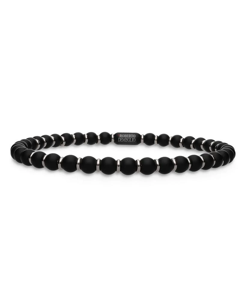 商品Roberto Demeglio|18K White Gold & Matte Black Ceramic Stretch Bracelet,价格¥3642,第1张图片详细描述
