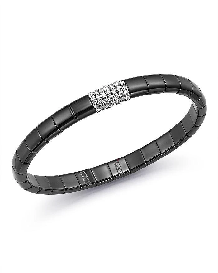 商品Roberto Demeglio|18K White Gold & Black Ceramic Pura Stretch Bracelet,价格¥13871,第1张图片