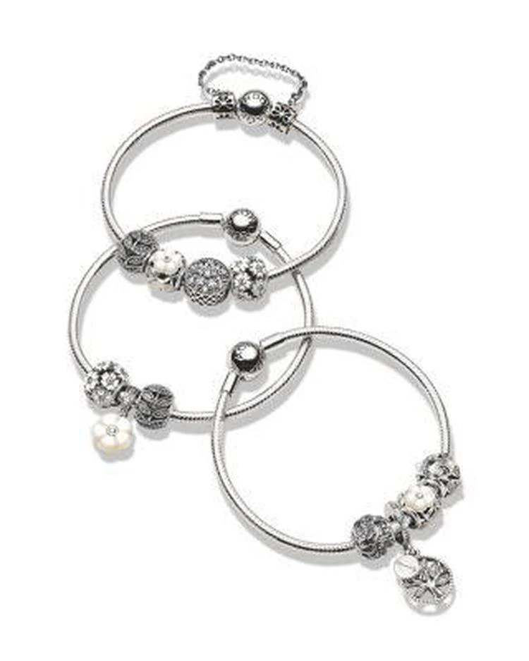 商品PANDORA|Charm - Sterling Silver, Cubic Zirconia & Cultured Freshwater Pearl Luminous Leaves, Moments Collection ,价格¥489,第2张图片详细描述