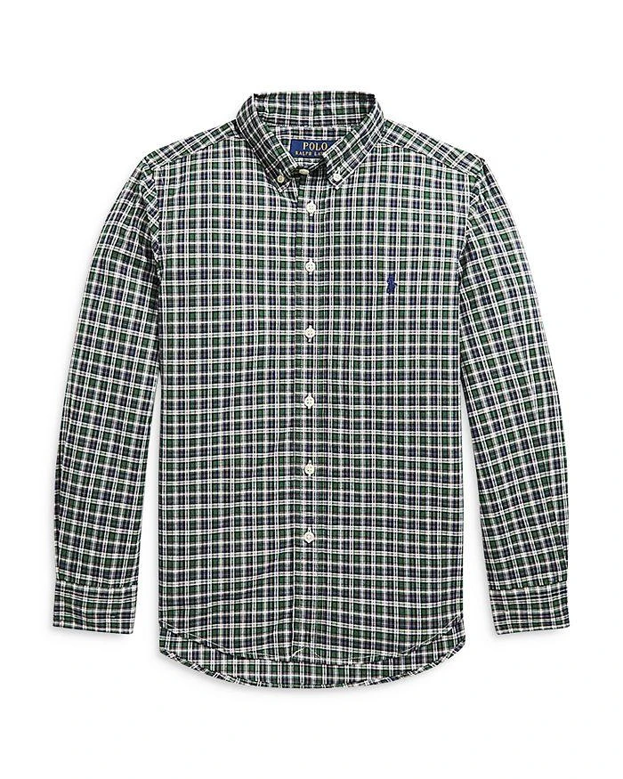 商品Ralph Lauren|Boys' Plaid Cotton Poplin Shirt - Little Kid, Big Kid,价格¥249,第1张图片