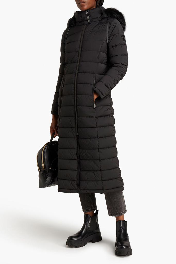 Faux fur-trimmed quilted shell hooded coat商品第2张图片规格展示