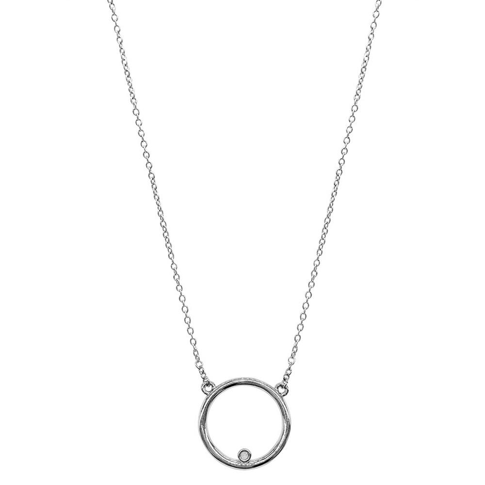 Floating Diamond Circle Pendant Necklace商品第1张图片规格展示