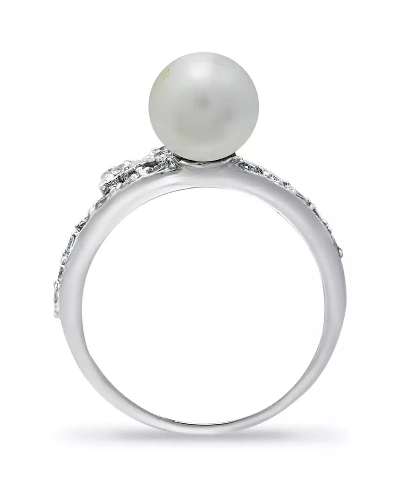 商品Macy's|Imitation Pearl Cubic Zirconia Butterfly Ring in Silver Plate,价格¥134,第2张图片详细描述