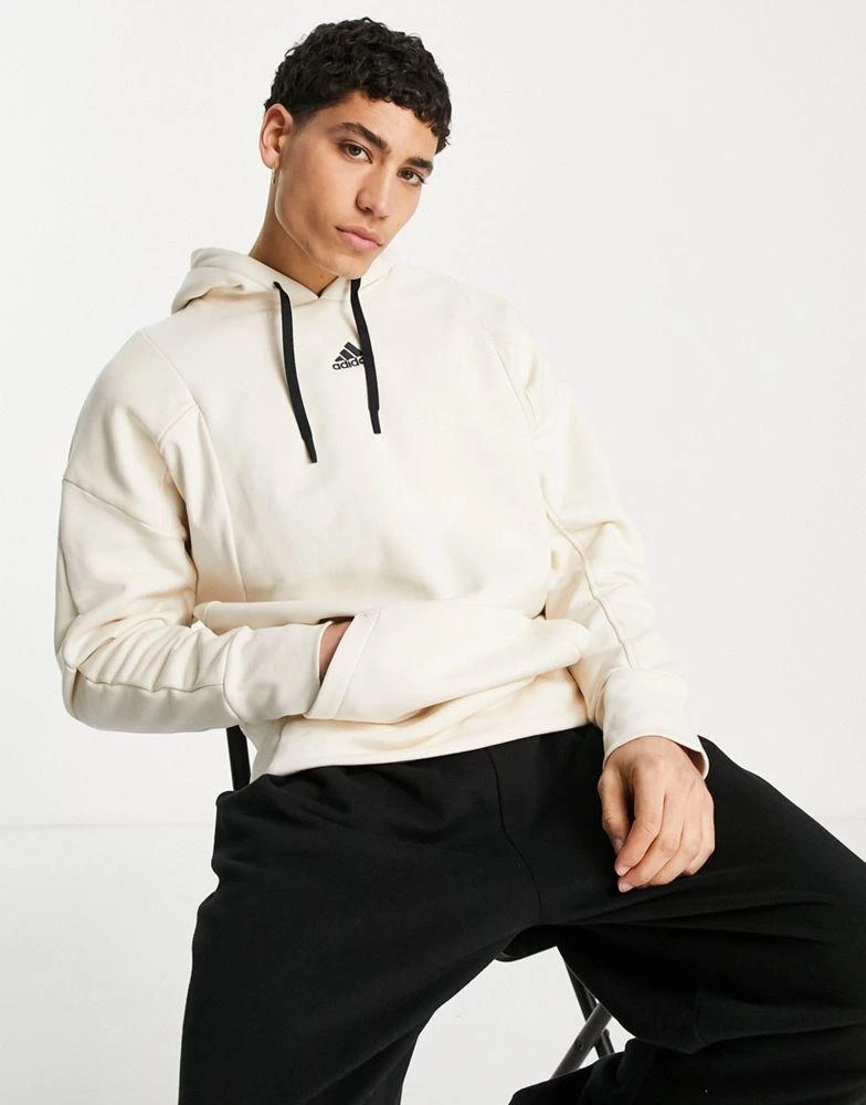 商品Adidas|adidas Sportswear Lounge embroidered logo hoodie in cream,价格¥321,第1张图片