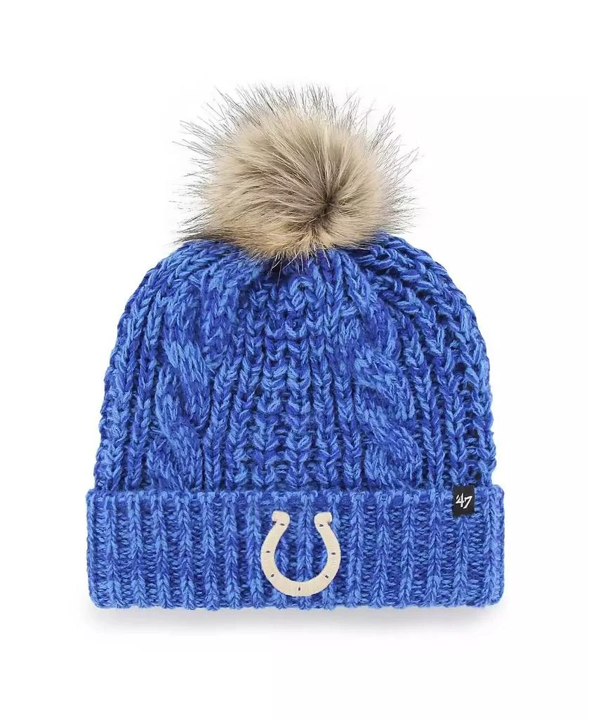 商品47 Brand|Women's Royal Indianapolis Colts Meeko Cuffed Knit Hat with Pom,价格¥250,第1张图片