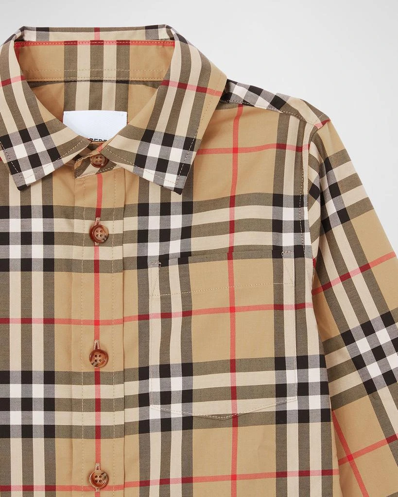 商品Burberry|Boy's Owen Check-Print Shirt, Size 3-14,价格¥2099,第3张图片详细描述