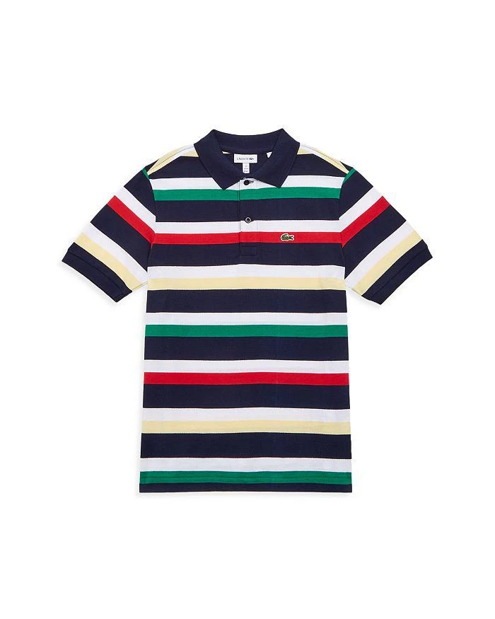 商品Lacoste|Boys' Striped Piqué Polo Shirt - Little Kid, Big Kid,价格¥273,第1张图片