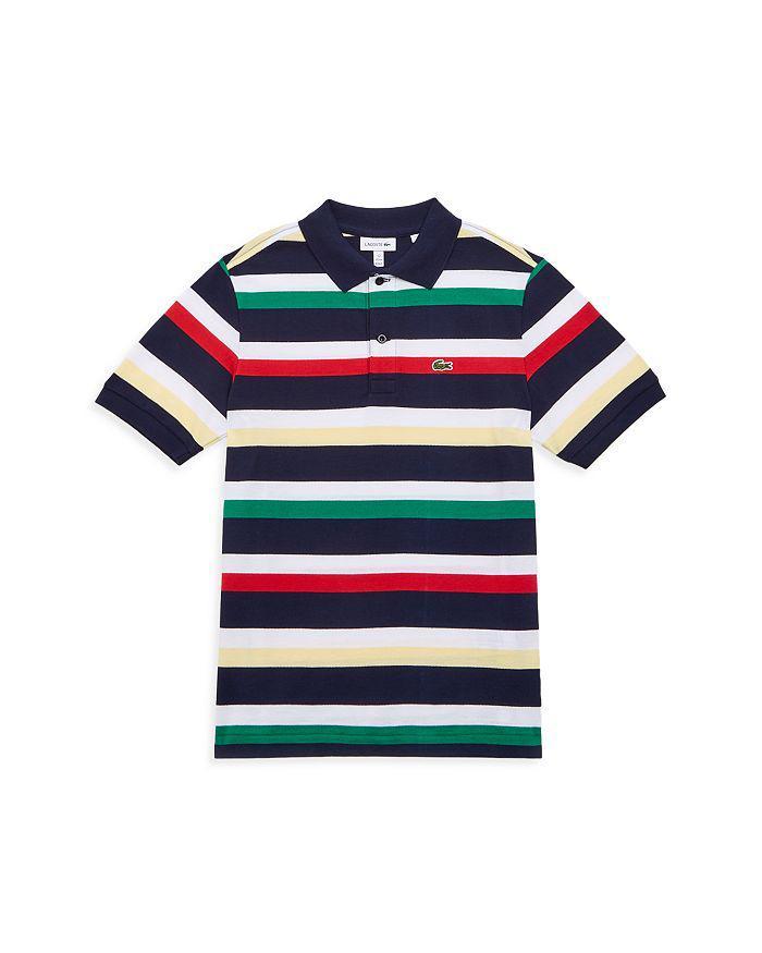 商品Lacoste|Boys' Striped Piqué Polo Shirt - Little Kid, Big Kid,价格¥265,第3张图片详细描述