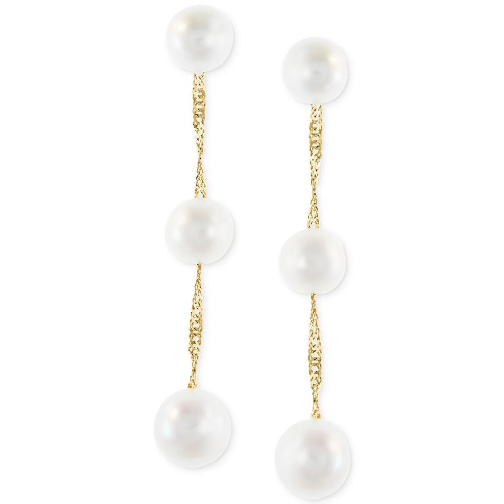 商品Effy|EFFY® Cultured Freshwater Pearl Triple Drop Earrings in 14k Yellow, White or Rose Gold (5mm),价格¥2603,第1张图片