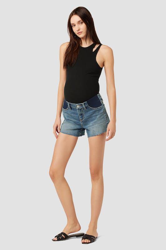 商品Hudson|Gemma Maternity Mid-Rise Short Seasons Seasons (Blue),价格¥923,第1张图片