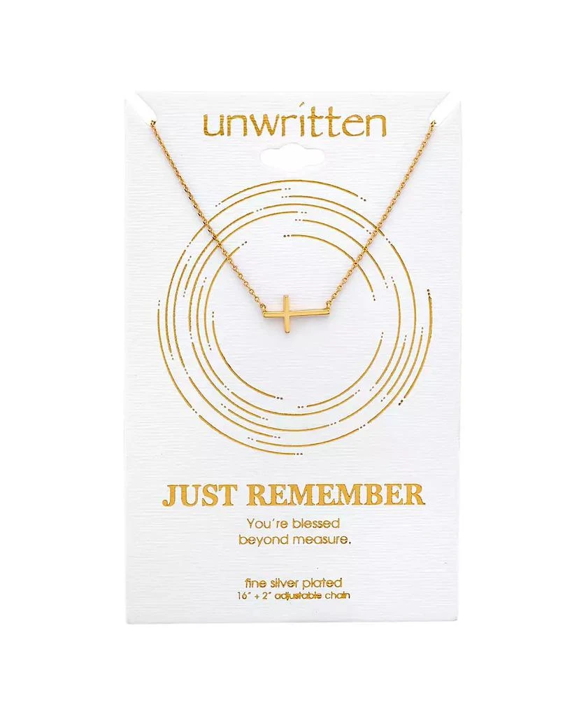 商品Unwritten|Thin East West Cross Station Plated Silver Necklace,价格¥85,第2张图片详细描述