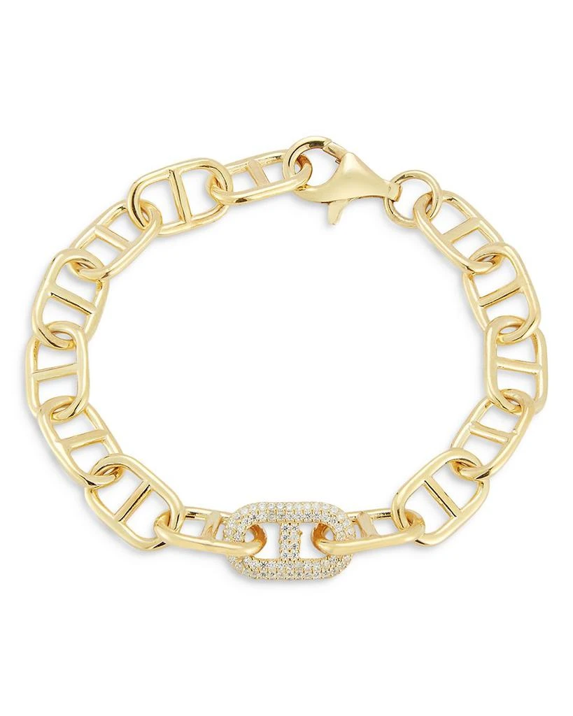 商品AQUA|Pavé Mariner Link Bracelet in 14K Gold Plated Sterling Silver - Exclusive,价格¥1906,第1张图片