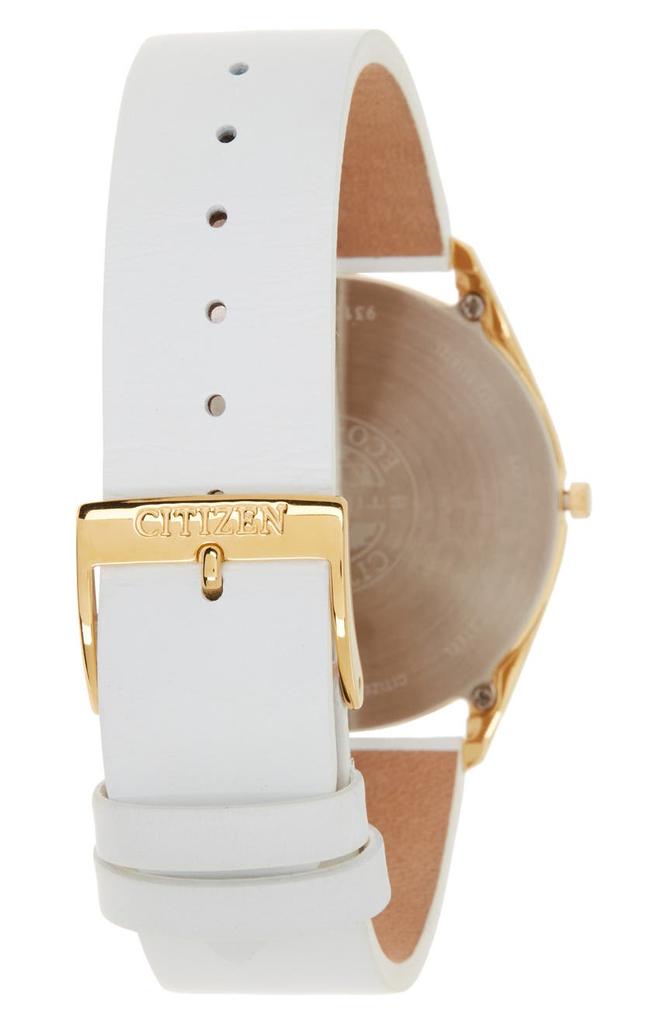 Women's Stiletto Eco-Drive Gold White Dial Stainless Steel Watch, 39mm商品第2张图片规格展示