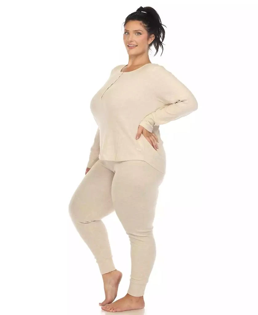 商品White Mark|Plus Size Waffle Pajama Set,价格¥161,第4张图片详细描述