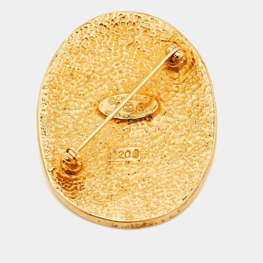 商品[二手商品] Chanel|Chanel CC Crown Motif Gold Tone Pin Brooch,价格¥3984,第2张图片详细描述