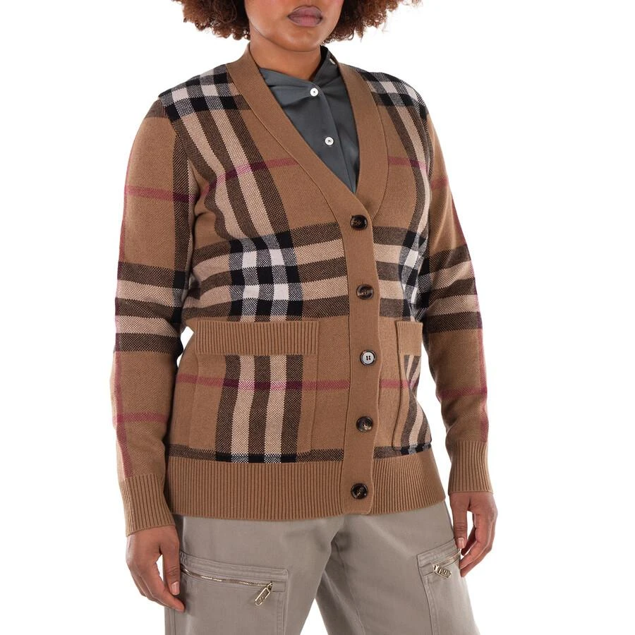 商品Burberry|Checked Wool-Cashmere Blend Cardigan,价格¥5056,第2张图片详细描述