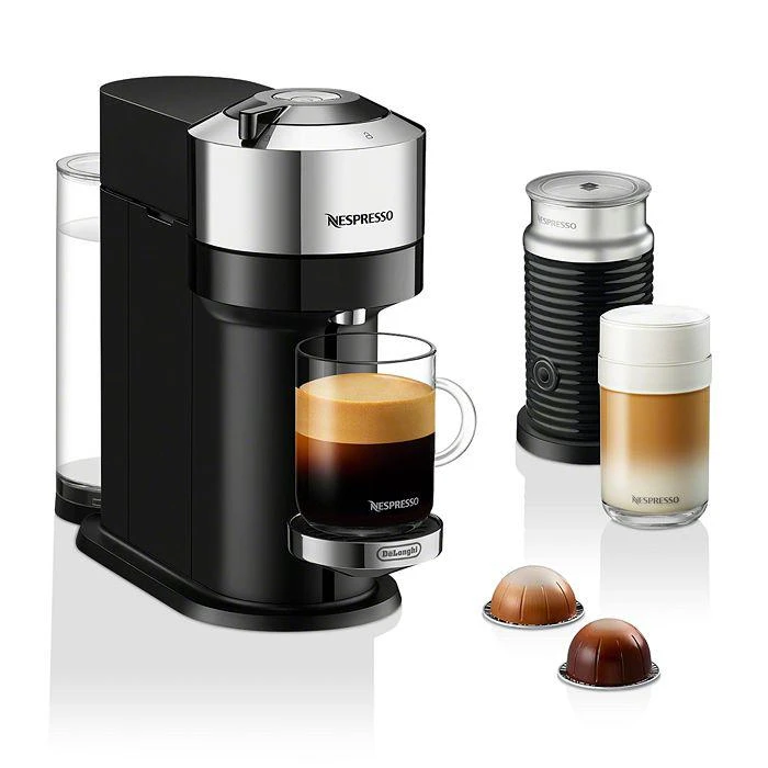商品Nespresso|Vertuo Next Deluxe by De'Longhi with Aeroccino Milk Frother, Pure Chrome,价格¥1353,第1张图片详细描述