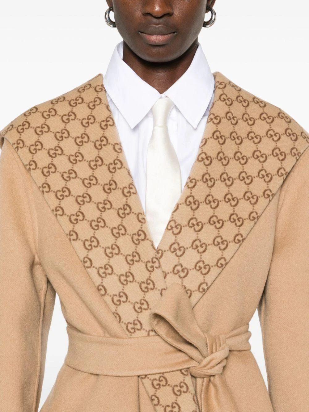 商品Gucci|Gucci 女士外套 793634ZAQW02668 棕色,价格¥27244,第3张图片详细描述